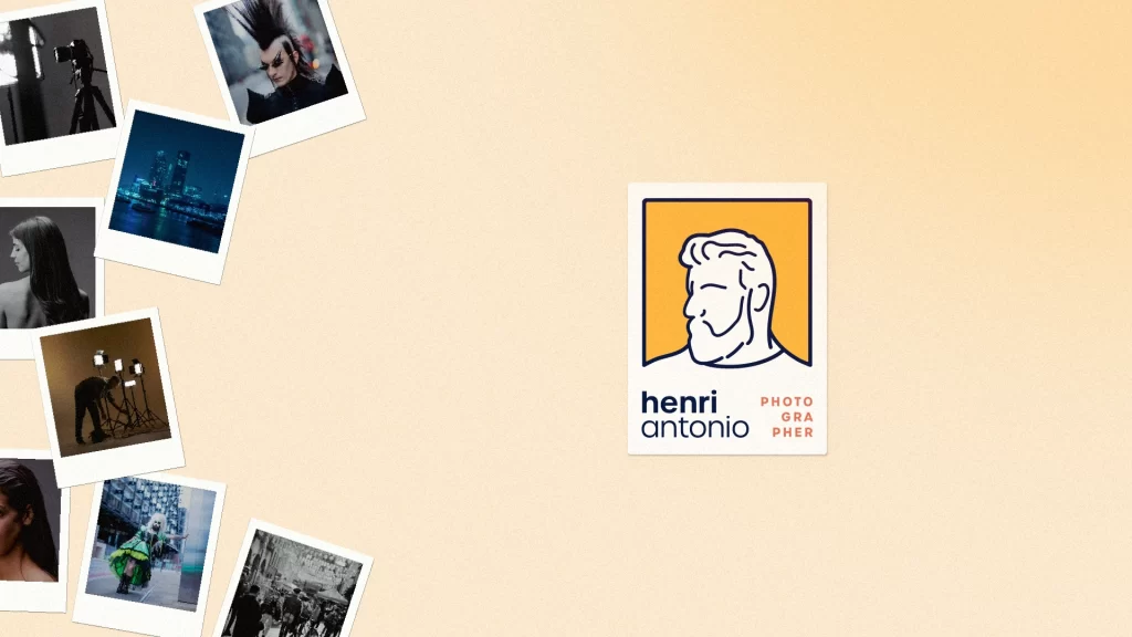 Logo design for Henri Antonio Photographer showing a man's sillouette.